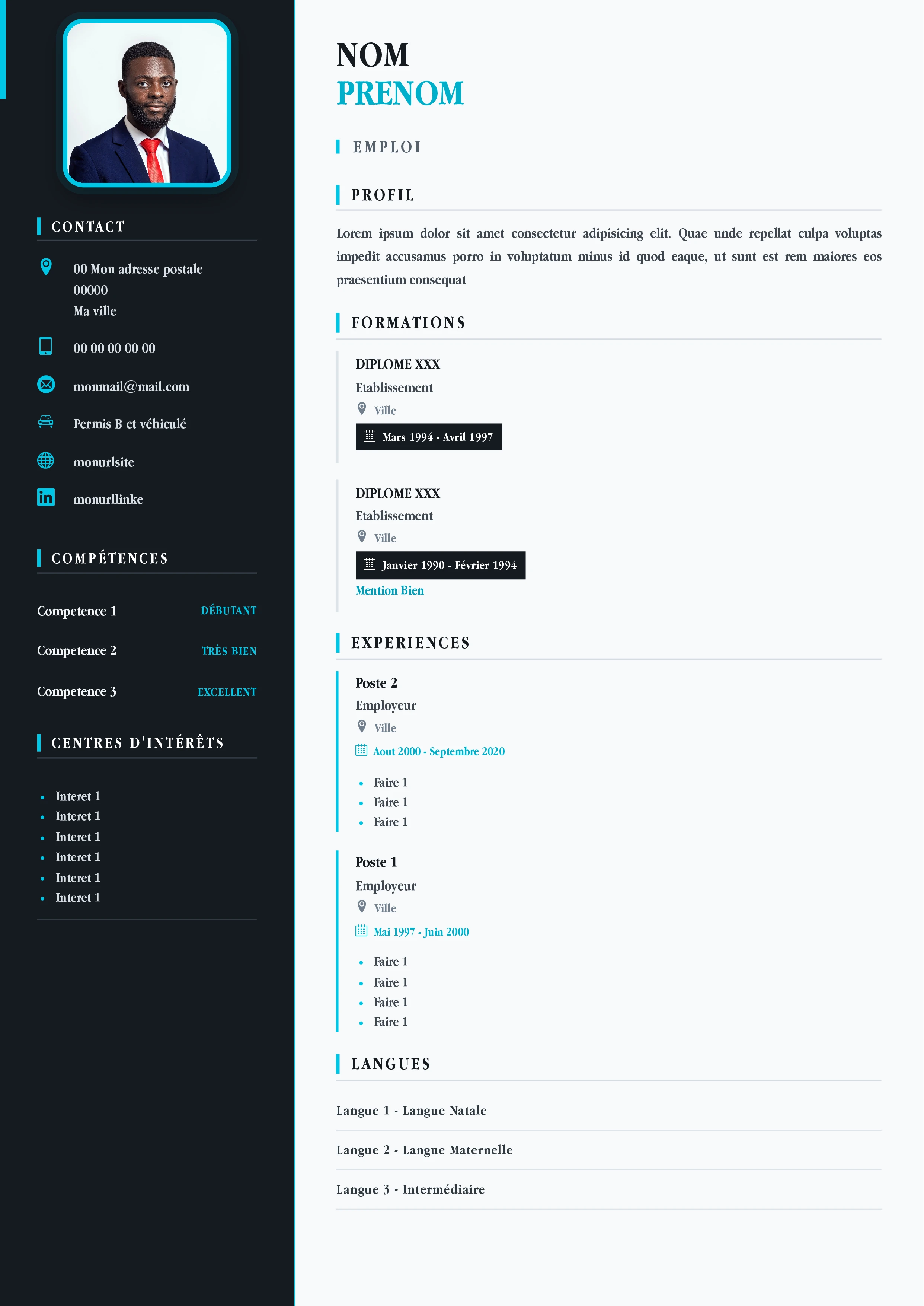 Modèle de CV premium