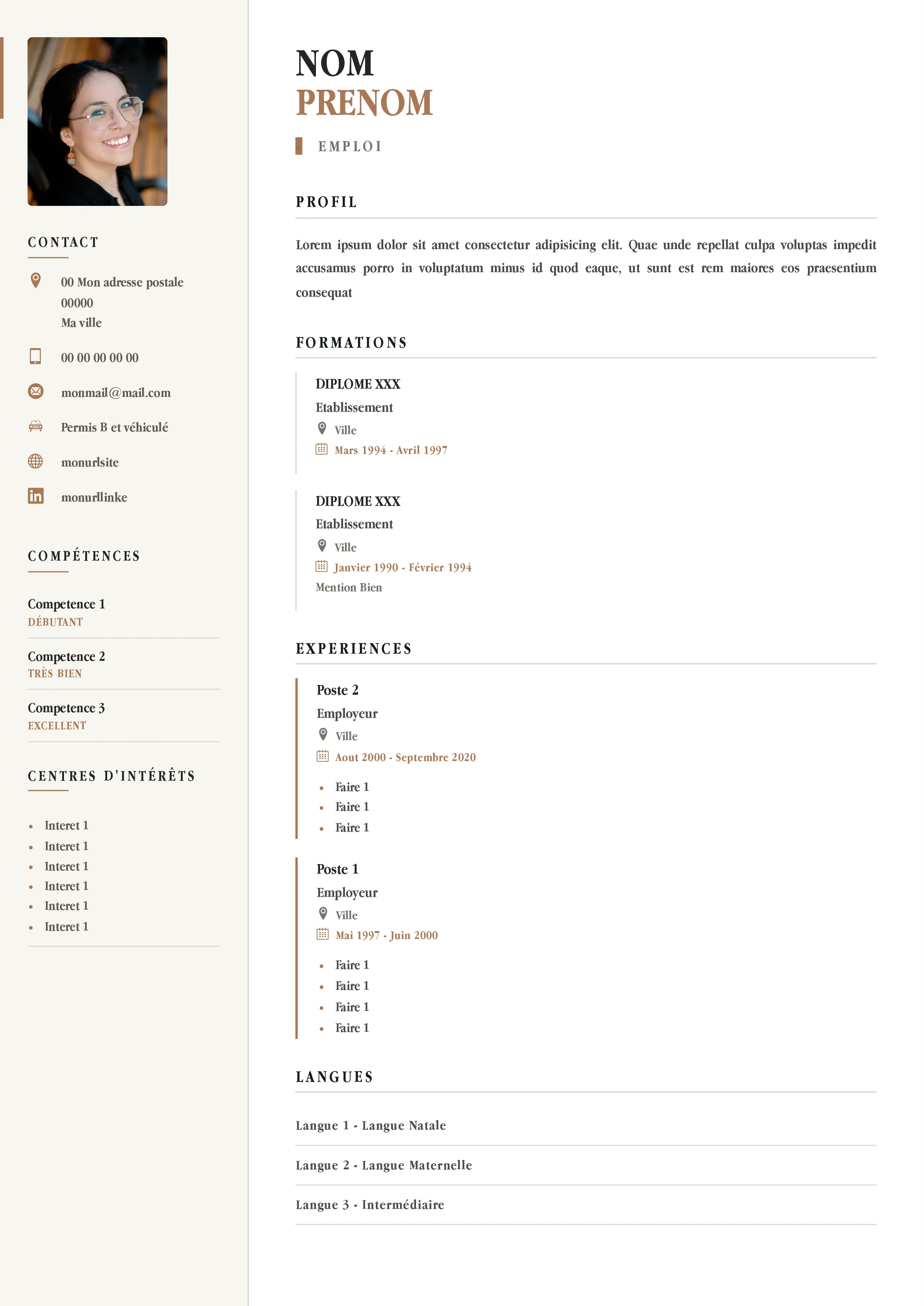 Modèle de CV premium