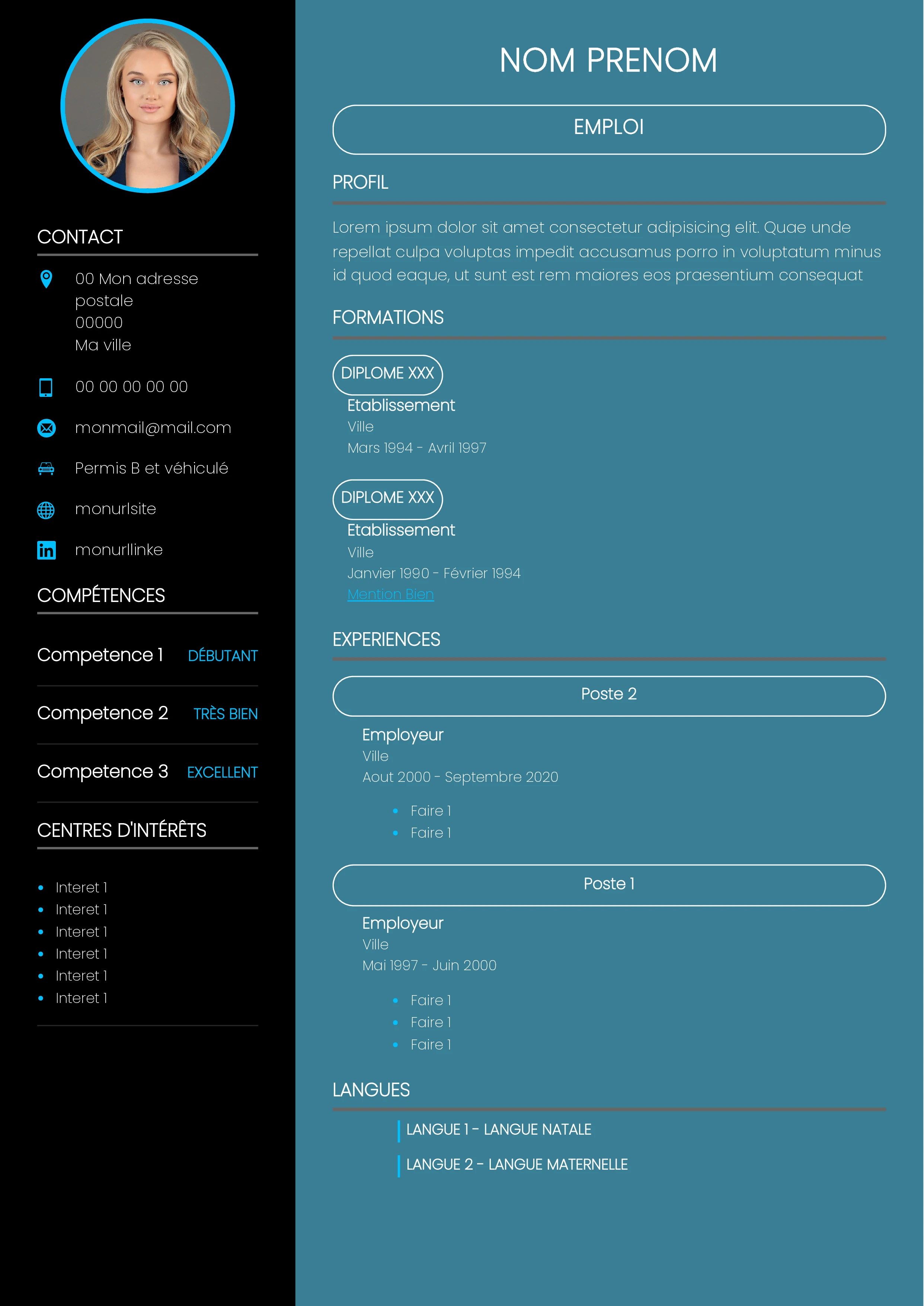 Modèle de CV premium